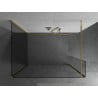 Mexen Kioto shower screen Walk-in 125 x 70 x 40 cm, transparent, gold - 800-125-070-221-50-00-040