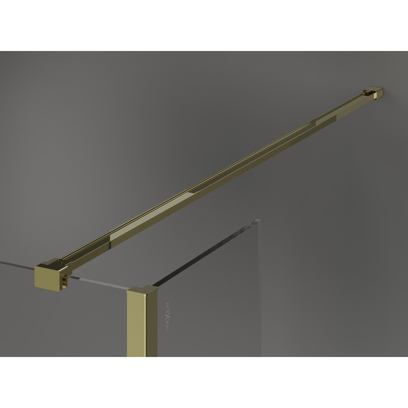 Mexen Kioto Walk-in Shower Wall 135 x 70 x 40 cm, transparent, gold - 800-135-070-221-50-00-040