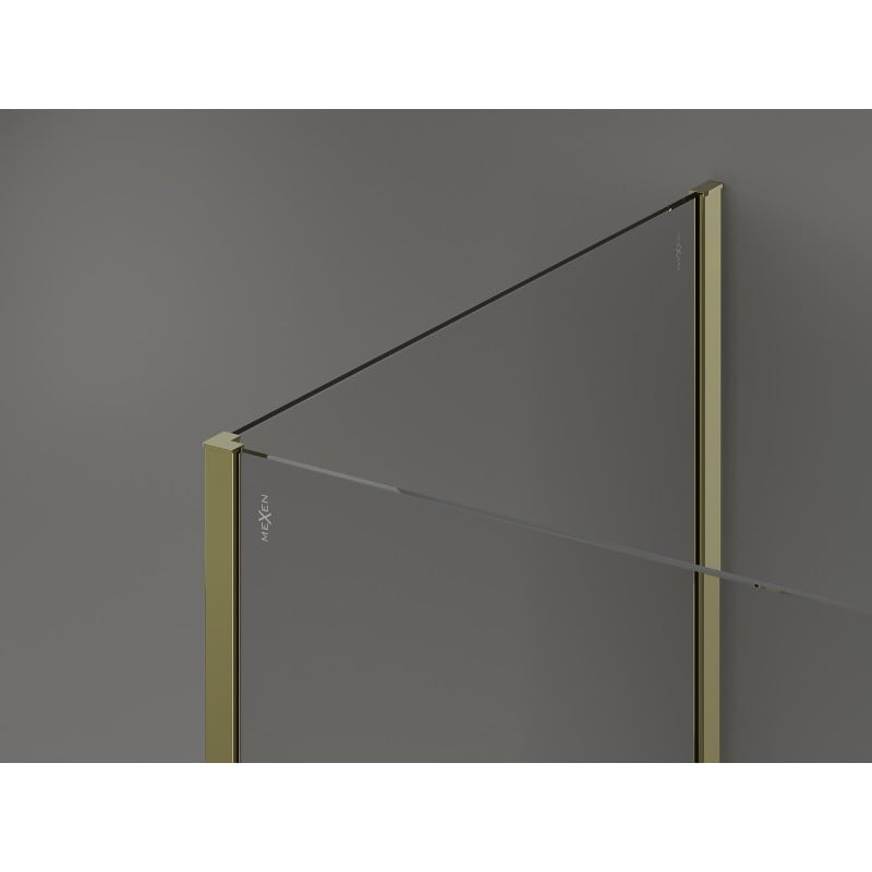 Mexen Kioto Walk-in Shower Screen 120 x 75 x 40 cm, Transparent, Gold - 800-120-075-221-50-00-040