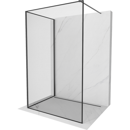 Mexen Kioto shower screen Walk-in 100 x 80 cm, black frame, gun gray brushed - 800-100-212-66-70-080