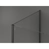 Mexen Kioto Walk-in Shower Wall 100 x 90 cm, Black Frame, Gun Gray Brushed - 800-100-212-66-70-090