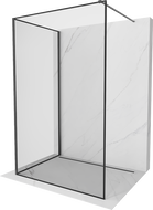 Mexen Kioto shower wall Walk-in 140 x 90 cm, black frame, gun gray brushed - 800-140-212-66-70-090