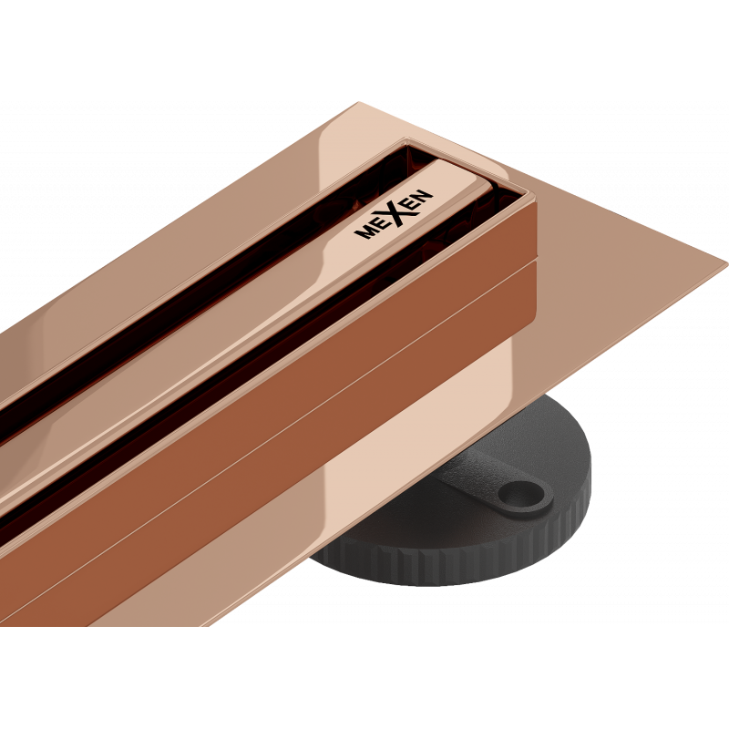 Mexen Flat 360° Slim rotating linear drain 100 cm, rose gold - 1641100