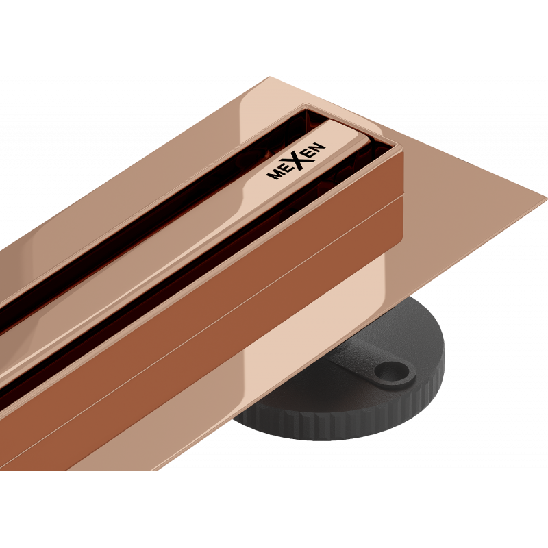Mexen Flat 360° Slim swivel linear drain 100 cm, Rose gold - 1641100