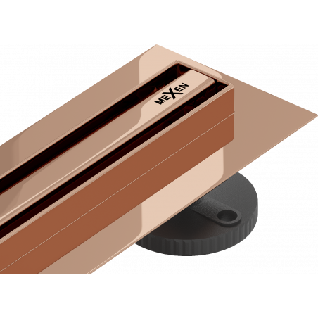 Mexen Flat 360° Slim swivel linear drain 100 cm, Rose gold - 1641100