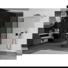 Mexen Kioto Walk-in Shower Wall 90 x 70 cm, Transparent, Black - 800-090-212-70-00-070