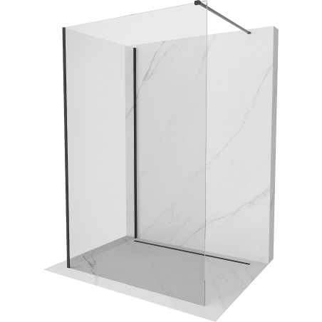 Mexen Kioto Walk-in Shower Panel 140 x 75 cm, Transparent, Black - 800-140-212-70-00-075
