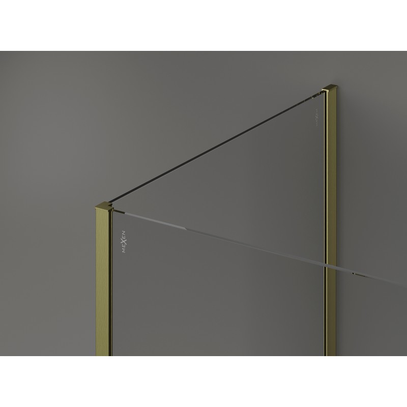 Mexen Kioto Shower Screen Walk-in 105 x 90 x 30 cm, transparent, brushed gold - 800-105-090-221-55-00-030