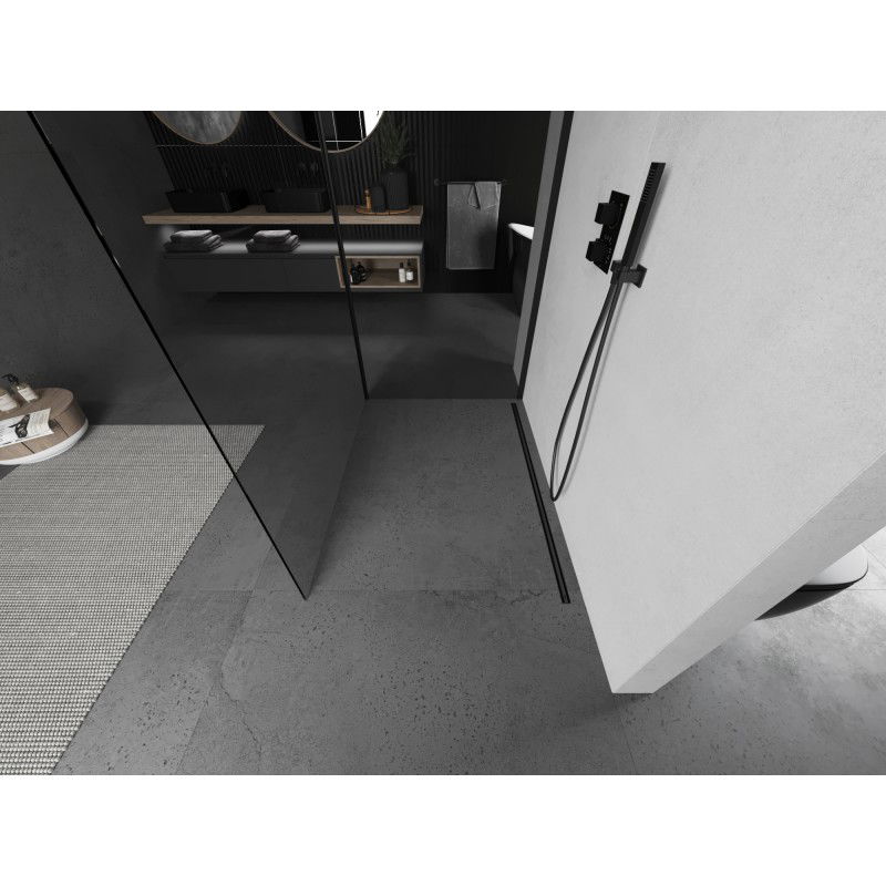 Mexen Kioto Walk-in Shower Screen 130 x 120 cm, transparent, black - 800-130-212-70-00-120