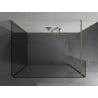Mexen Kioto Shower Screen Walk-in 120 x 80 x 40 cm, transparent, brushed gold - 800-120-080-221-55-00-040