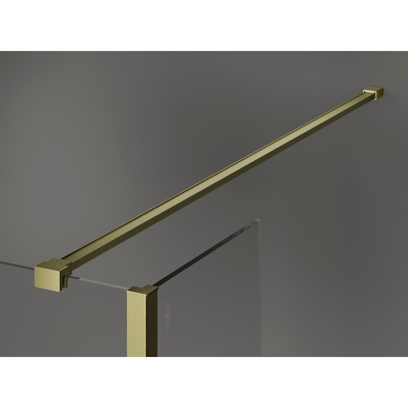 Mexen Kioto Walk-in Shower Screen 120 x 100 x 40 cm, Transparent, Brushed Gold - 800-120-100-221-55-00-040