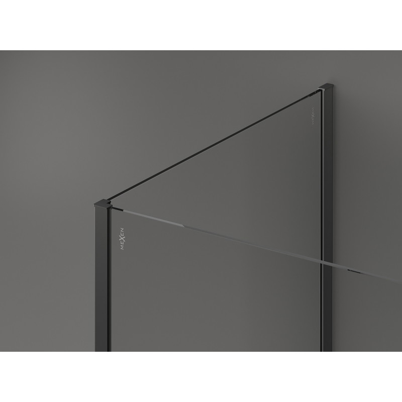 Mexen Kioto Walk-in Shower Wall 100 x 75 cm, Transparent, Gun Metal - 800-100-212-95-00-075