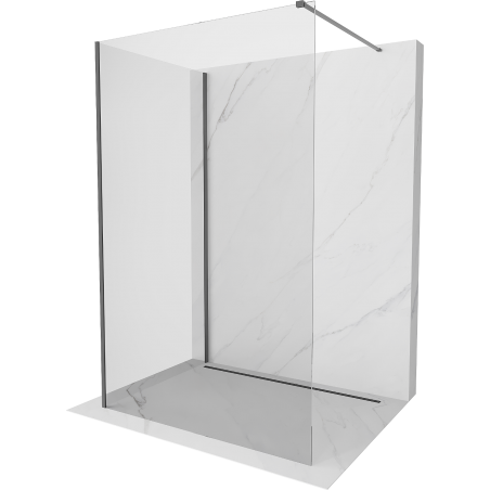 Mexen Kioto Walk-in Shower Panel 130 x 85 cm, transparent, gun metal - 800-130-212-95-00-085