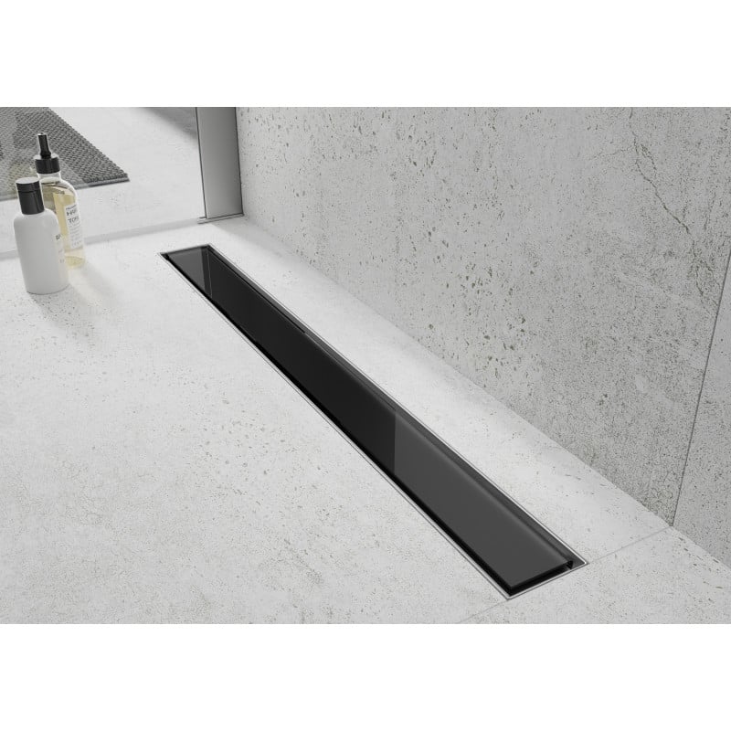 Mexen Flat MGB Linear Drain 100 cm, Black Glass - 1026100-15