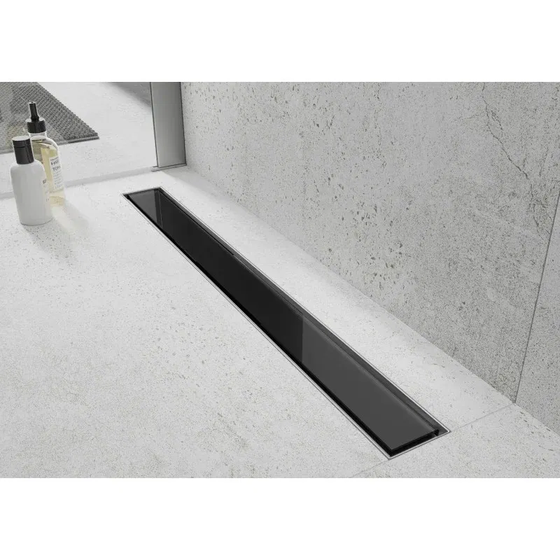 Mexen Flat MGB Linear Drain 60 cm, Black Glass - 1026060-15