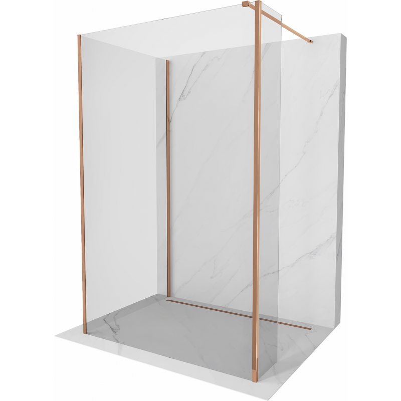 Mexen Kioto Walk-in Shower Screen 100 x 85 x 30 cm, transparent, rose gold - 800-100-085-221-60-00-030