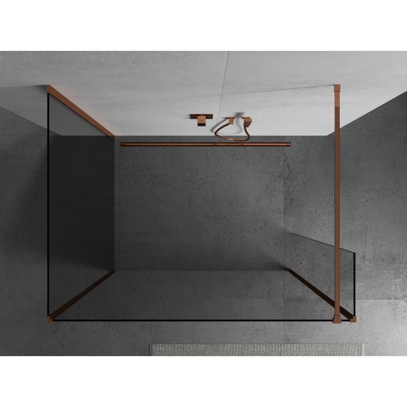 Mexen Kioto Walk-in Shower Wall 140 x 95 x 30 cm, transparent, rose gold - 800-140-095-221-60-00-030