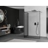 Mexen Kioto Walk-in Shower Wall 130 x 100 cm, Black Frame, Gun Metal - 800-130-212-95-70-100