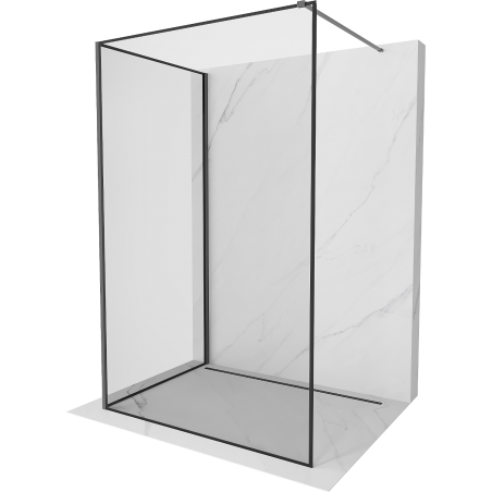 Mexen Kioto Walk-in Shower Wall 130 x 100 cm, Black Frame, Gun Metal - 800-130-212-95-70-100