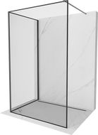 Mexen Kioto Shower Wall Walk-in 130 x 120 cm, Black Frame, Gun Metal - 800-130-212-95-70-120