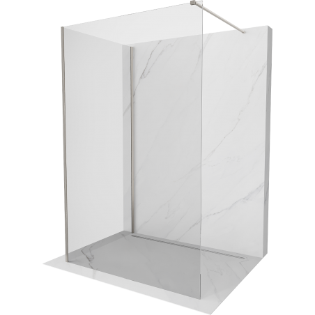 Mexen Kioto Walk-in Shower Screen 130 x 75 cm, Transparent, Brushed Nickel - 800-130-212-97-00-075