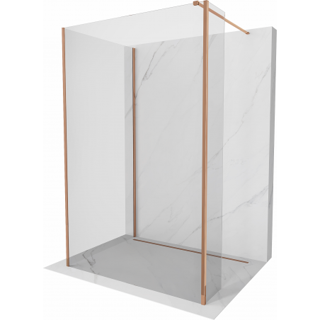 Mexen Kioto Walk-in Shower Partition 100 x 95 x 40 cm, Transparent, Rose Gold - 800-100-095-221-60-00-040