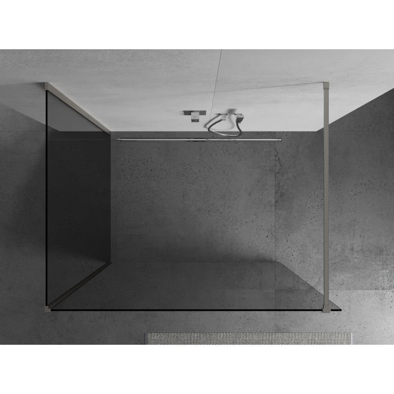 Mexen Kioto walk-in shower panel 135 x 90 cm, transparent, brushed nickel - 800-135-212-97-00-090