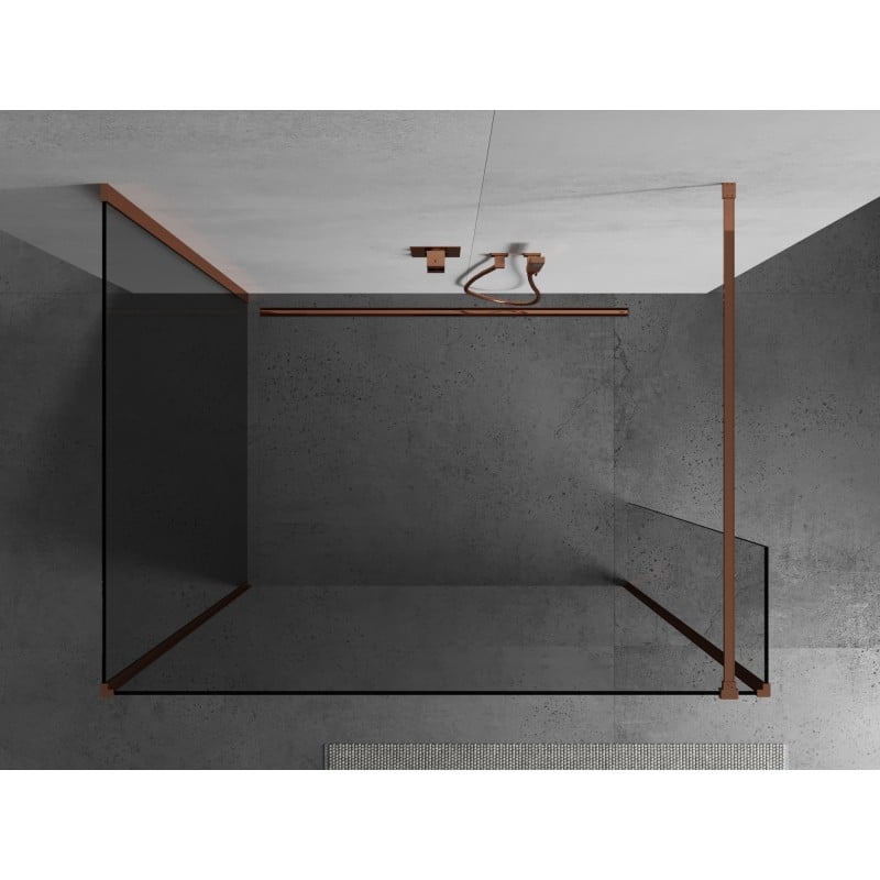 Mexen Kioto Walk-in Shower Wall 115 x 110 x 40 cm, Transparent, Rose Gold - 800-115-110-221-60-00-040