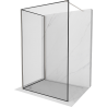 Mexen Kioto Walk-in Shower Panel 90 x 70 cm, Black Pattern, Brushed Nickel - 800-090-212-97-70-070