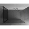 Mexen Kioto walk-in shower screen 90 x 90 cm, black frame, brushed nickel - 800-090-212-97-70-090
