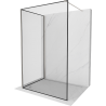 Mexen Kioto Walk-in Shower Wall 130 x 90 cm, Black Pattern, Brushed Nickel - 800-130-212-97-70-090