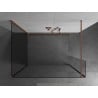 Mexen Kioto Walk-in Shower Wall 90 x 75 x 30 cm, transparent, brushed copper - 800-090-075-221-65-00-030