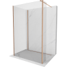 Mexen Kioto Walk-in Shower Wall 90 x 90 x 30 cm, transparent, brushed copper - 800-090-090-221-65-00-030