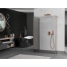 Mexen Kioto Walk-in Shower Wall 90 x 90 x 30 cm, transparent, brushed copper - 800-090-090-221-65-00-030