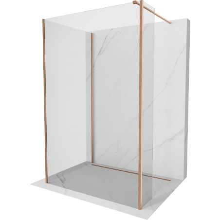 Mexen Kioto Walk-in Shower Screen 120 x 70 x 40 cm, Transparent, Brushed Copper - 800-120-070-221-65-00-040