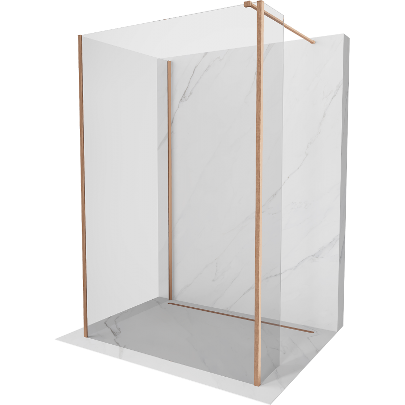 Mexen Kioto Shower Wall Walk-in 135 x 90 x 40 cm, transparent, brushed copper - 800-135-090-221-65-00-040