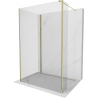 Mexen Kioto Walk-in Shower Screen 130 x 85 x 30 cm, Transparent, Gold - 800-130-085-221-50-00-030