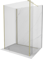 Mexen Kioto Walk-in Shower Wall 130 x 115 x 30 cm, Transparent, Gold - 800-130-115-221-50-00-030