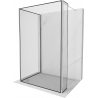 Mexen Kioto Walk-in Shower Wall 140 x 100 x 30 cm, Black Frame, Chrome - 800-140-100-221-01-70-030