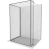 Mexen Kioto Walk-in Shower Wall 120 x 80 x 40 cm, Black Frame, Chrome - 800-120-080-221-01-70-040