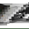 Mexen Kioto Walk-in Shower Wall 140 x 110 x 40 cm, black pattern, chrome - 800-140-110-221-01-70-040