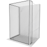 Mexen Kioto Walk-in Shower Wall 110 x 100 x 30 cm, black pattern, white - 800-110-100-221-20-70-030