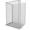 Mexen Kioto Walk-in Shower Screen 130 x 100 x 30 cm, Black Frame, White - 800-130-100-221-20-70-030