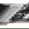 Mexen Kioto Walk-in Shower Wall 140 x 110 x 40 cm, Black Pattern, White - 800-140-110-221-20-70-040
