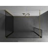 Mexen Kioto Walk-in Shower Wall 130 x 80 x 30 cm, black pattern, gold - 800-130-080-221-50-70-030