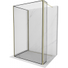 Mexen Kioto Walk-in Shower Enclosure 110 x 80 x 40 cm, Black Frame, Gold - 800-110-080-221-50-70-040