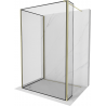 Mexen Kioto Walk-in Shower Wall 140 x 100 x 40 cm, Black Frame, Gold - 800-140-100-221-50-70-040