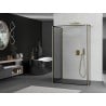 Mexen Kioto shower wall Walk-in 90 x 90 x 30 cm, black frame, brushed gold - 800-090-090-221-55-70-030