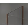 Mexen Kioto Walk-in Shower Wall 110 x 80 x 30 cm, Black Frame, Pink Gold - 800-110-080-221-60-70-030