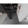 Mexen Kioto Walk-in Shower Wall 110 x 70 x 40 cm, Black Frame, Rose Gold - 800-110-070-221-60-70-040